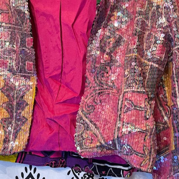 Women's Sequined Crop Sandy Starkman Blazer- Career Wear - Picture 3 of 6